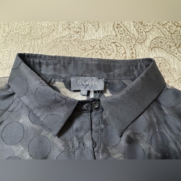 Gracia sheer black blouse with balloon sleeves - Picture 2 of 12